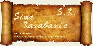 Sima Kasabašić vizit kartica